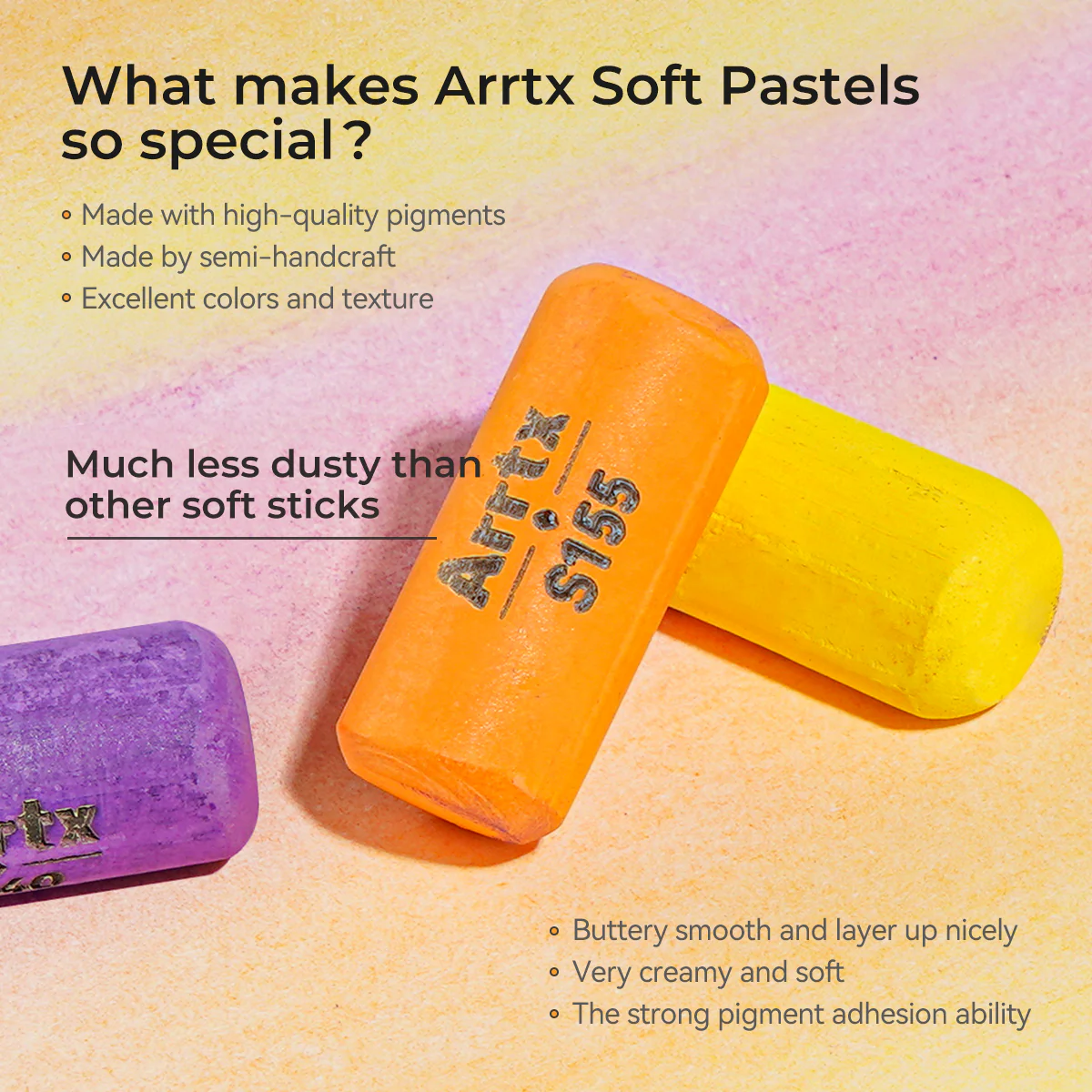 Arrtx 48 Colors Soft Pastels Set Pastels Drawing - Image 3