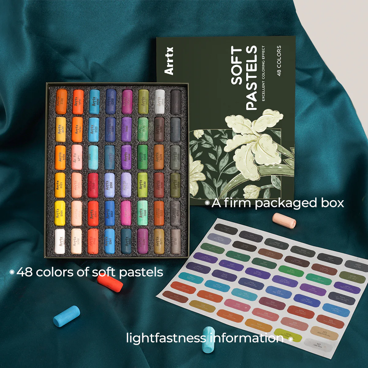 Arrtx 48 Colors Soft Pastels Set Pastels Drawing - Image 4