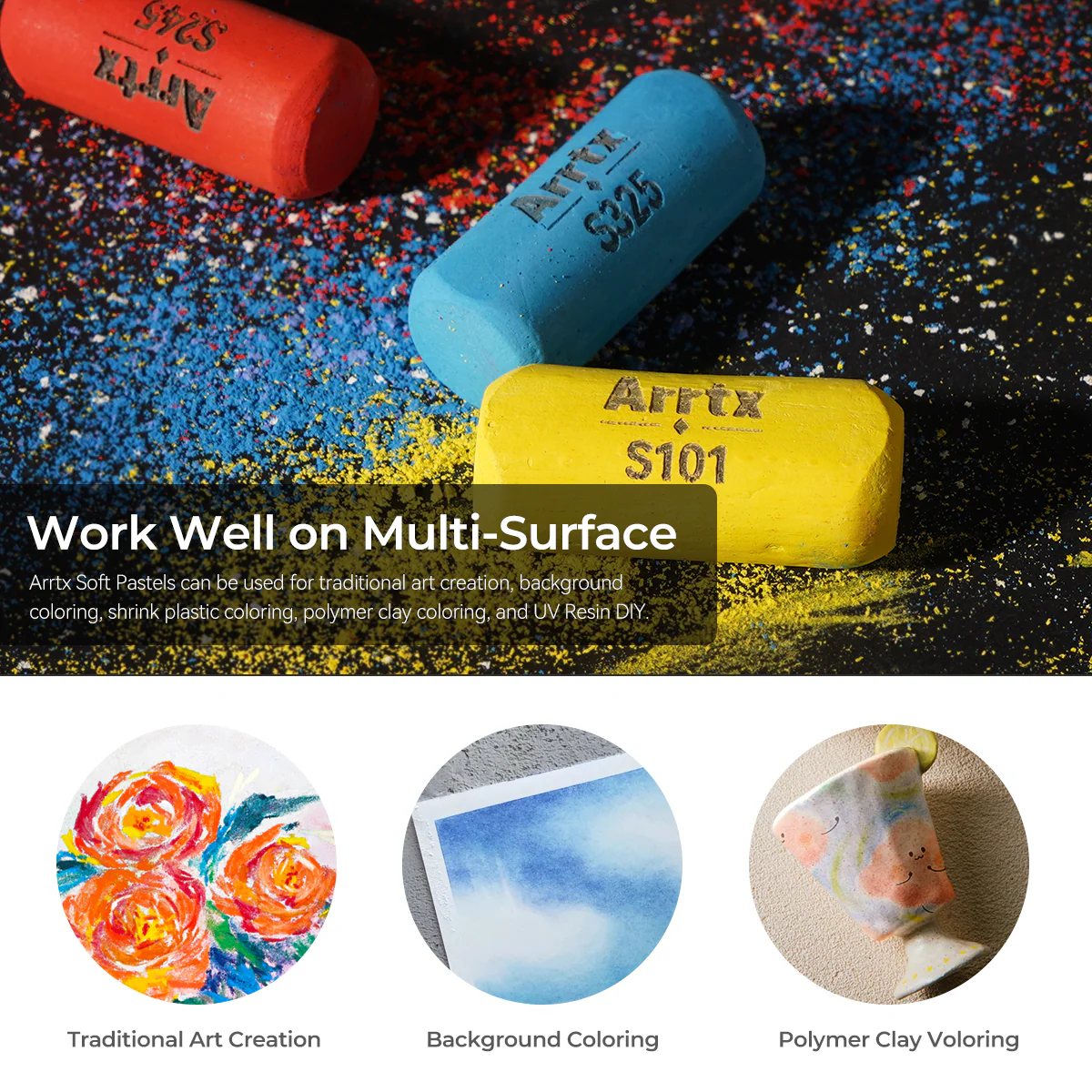 Arrtx 48 Colors Soft Pastels Set Pastels Drawing - Image 7