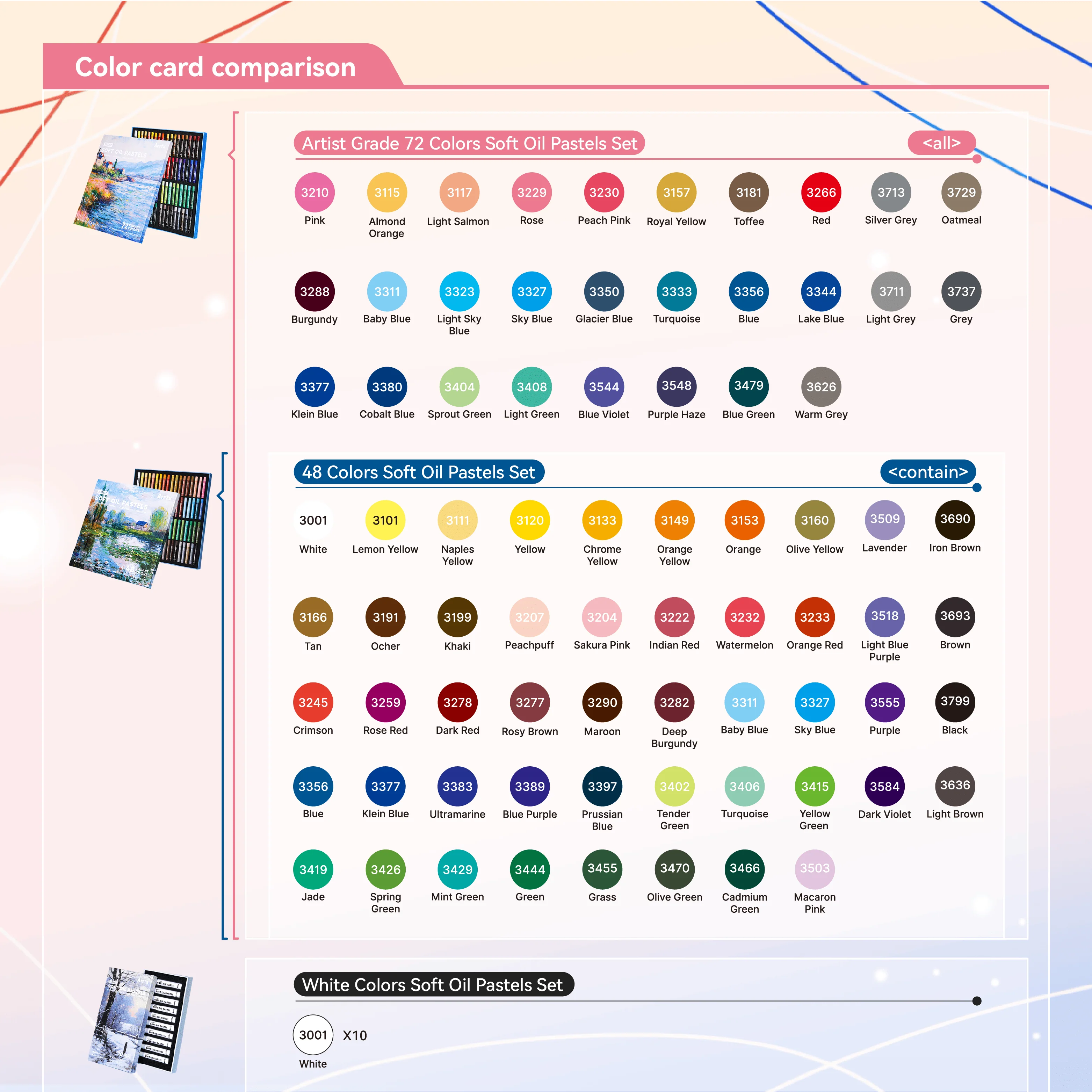 Arrtx 72 Colors Oil Pastels Smooth Drawing Pastel Set - Image 8