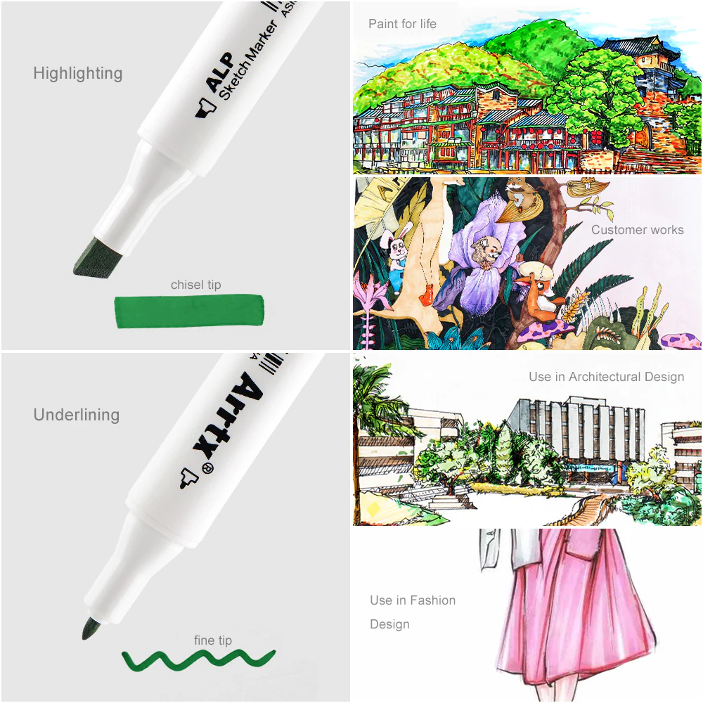 Arrtx ALP 80 Alcohol Markers Paint Marker Dual Tip - Image 4