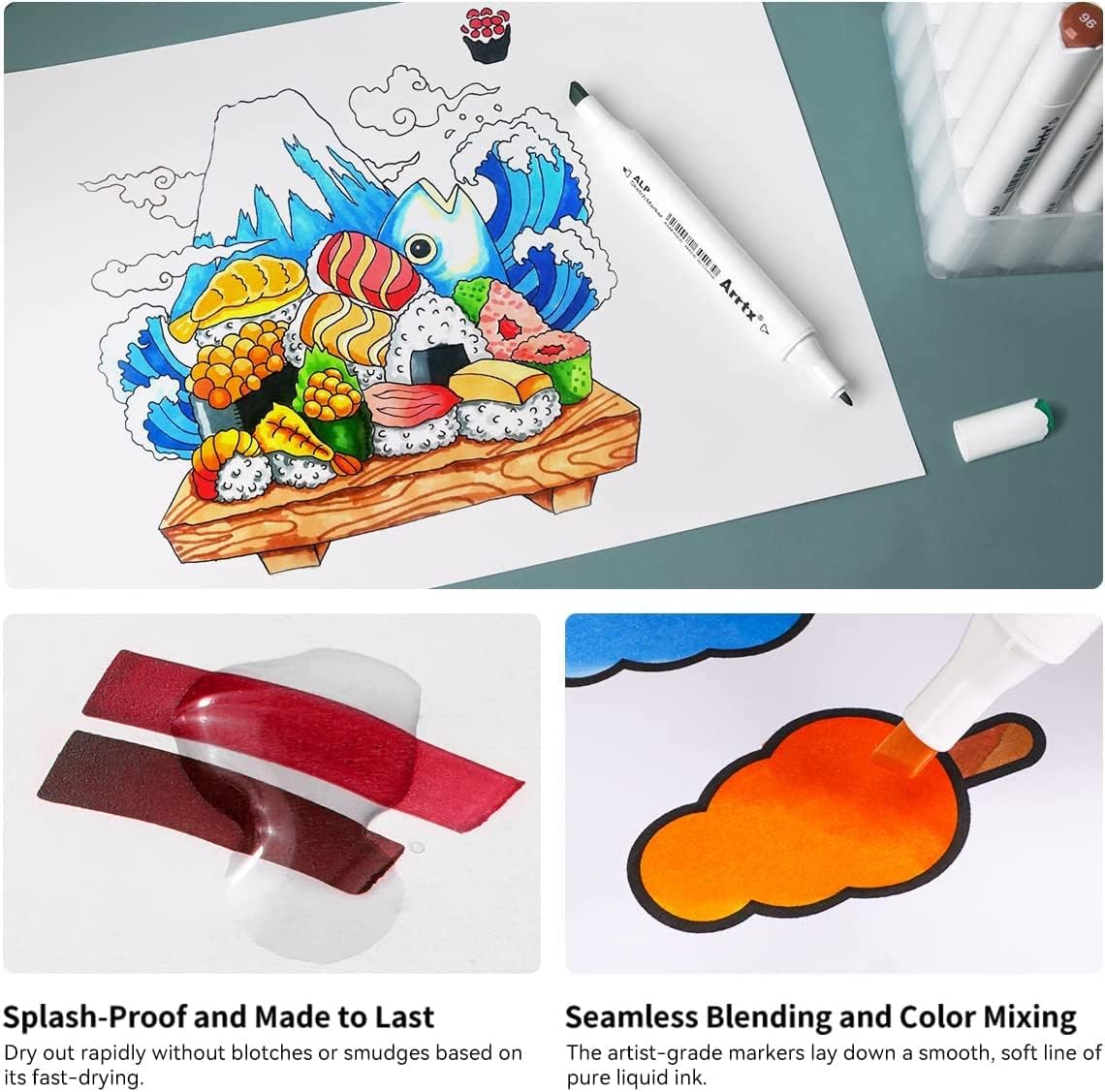 Arrtx ALP 80 Alcohol Markers Paint Marker Dual Tip - Image 6