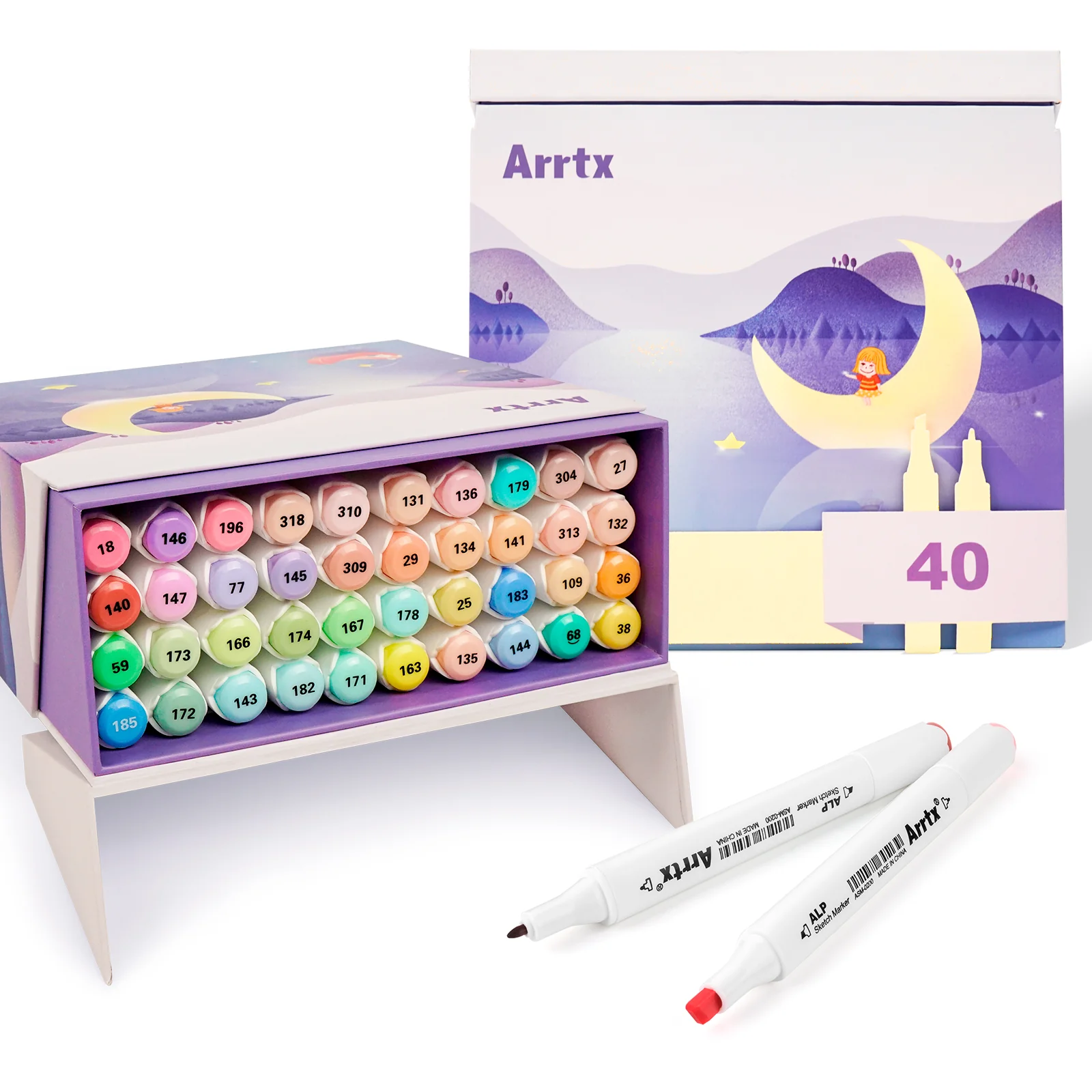 Arrtx ALP 40 Alcohol Markers Pastel Colors Paint Markers Dual Tip - Image 11