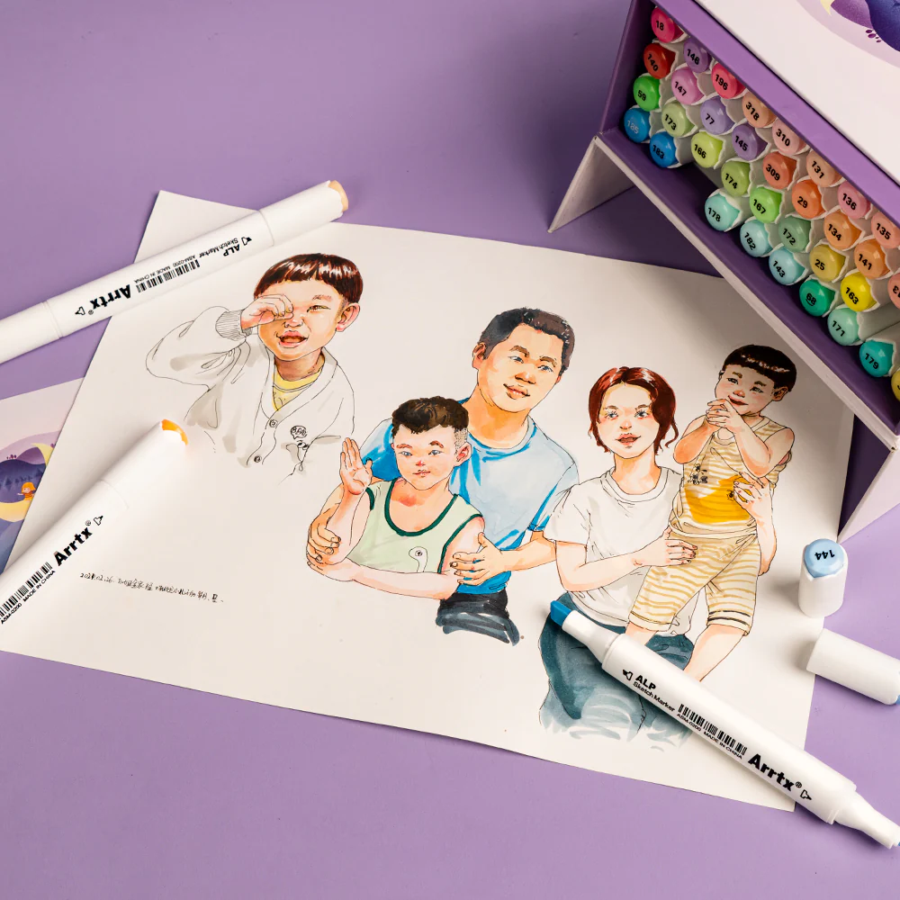 Arrtx ALP 40 Alcohol Markers Pastel Colors Paint Markers Dual Tip - Image 8