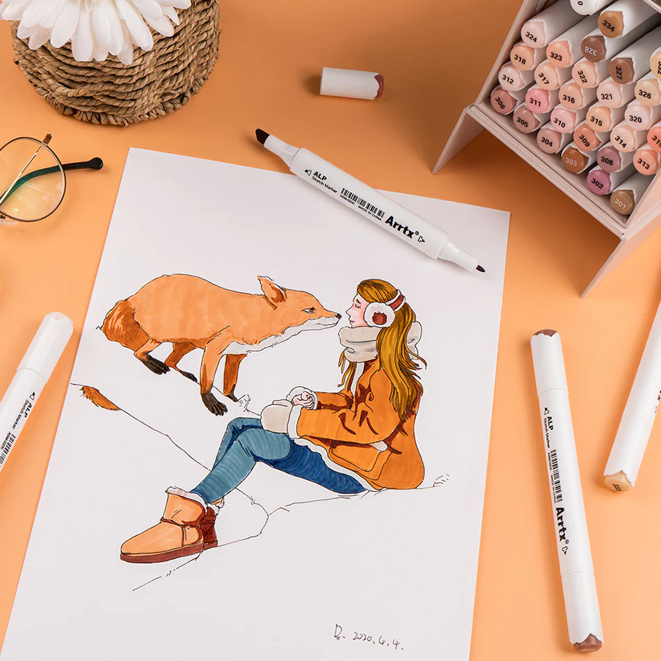 Arrtx ALP 36 Alcohol Markers Skin Tone Colors Paint Markers Dual Tip - Image 10