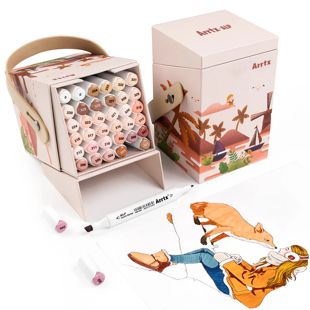 Arrtx ALP 36 Alcohol Markers Skin Tone Colors Paint Markers Dual Tip - Image 11