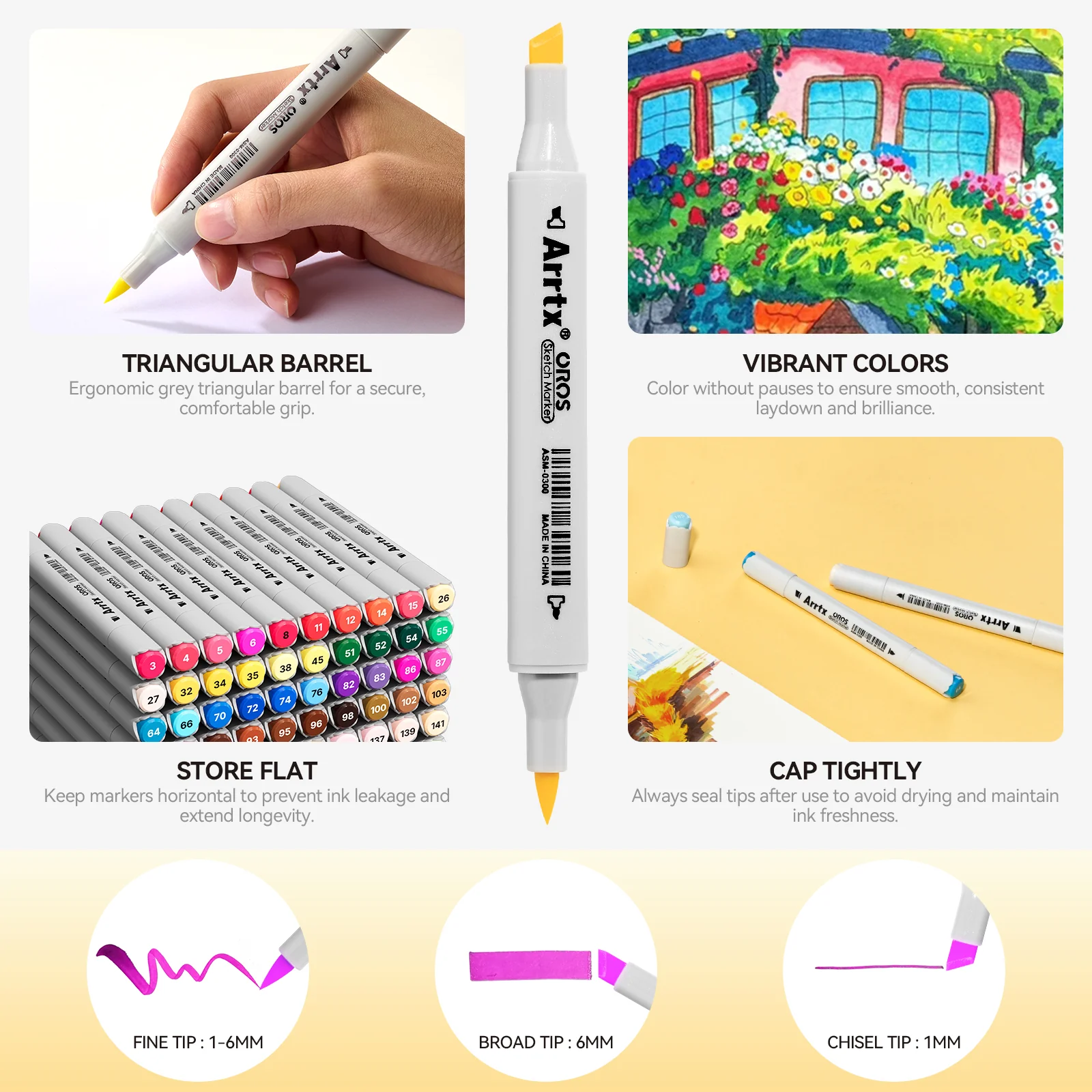 Arrtx OROS 90 Alcohol Markers Paint Markers Dual Tip - Image 4