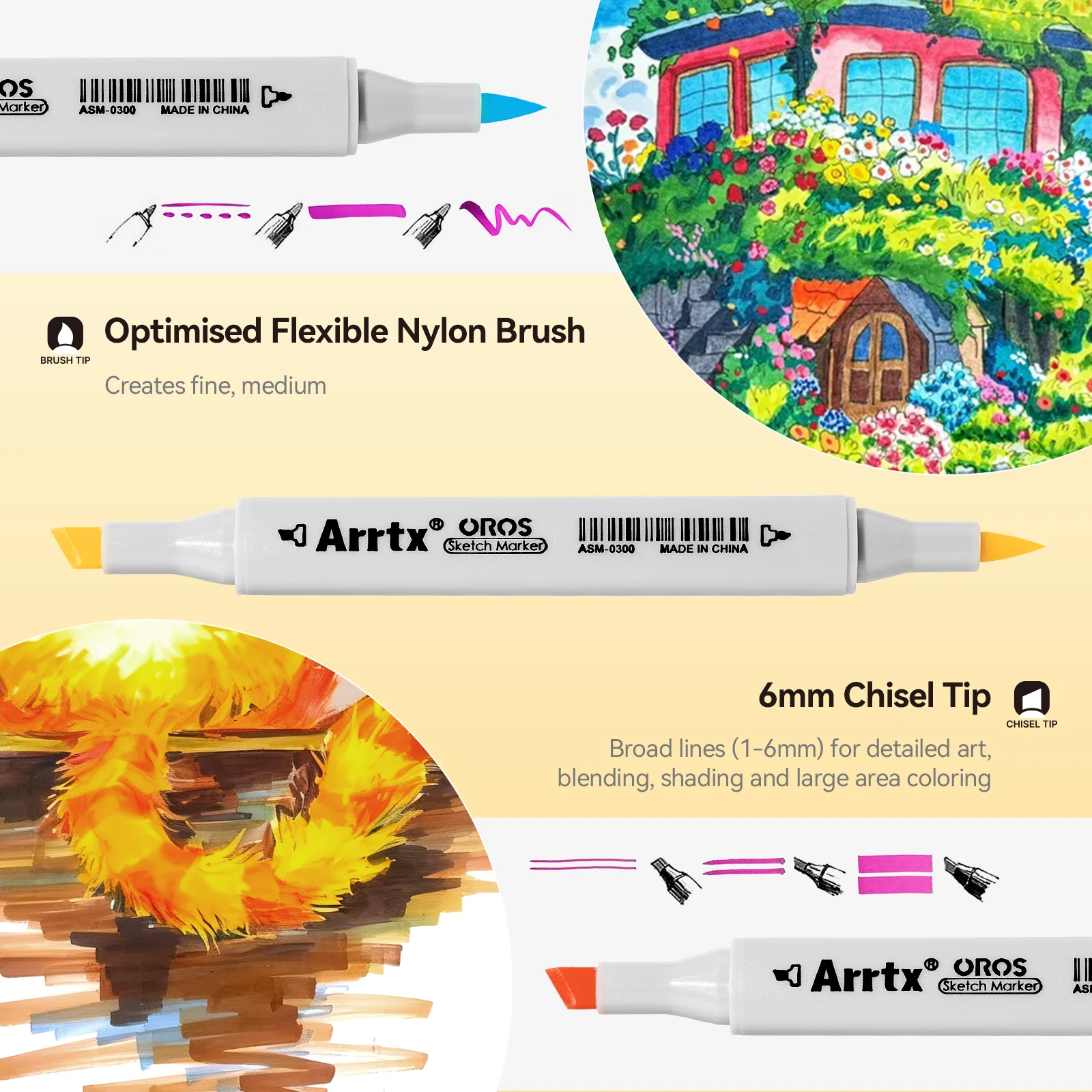 Arrtx OROS 90 Alcohol Markers Paint Markers Dual Tip - Image 5